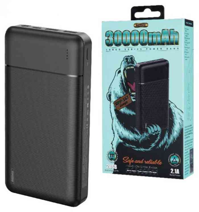 Remax RPP-167 30000MAh Lango Series Power Bank 3 INPUTS 2 OUTPUTS LED INDICATOR